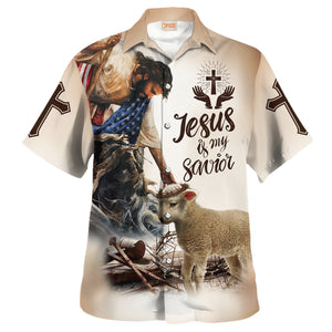 Jesus Is My Savion, Jesus With Goat Hawaiian Shirt