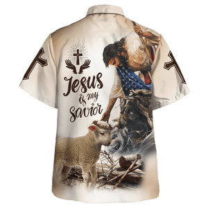 Jesus Is My Savion, Jesus With Goat Hawaiian Shirt