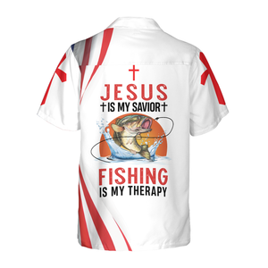 Jesus Is My Savior Fishing Is My Therapy Hawaiian Shirt