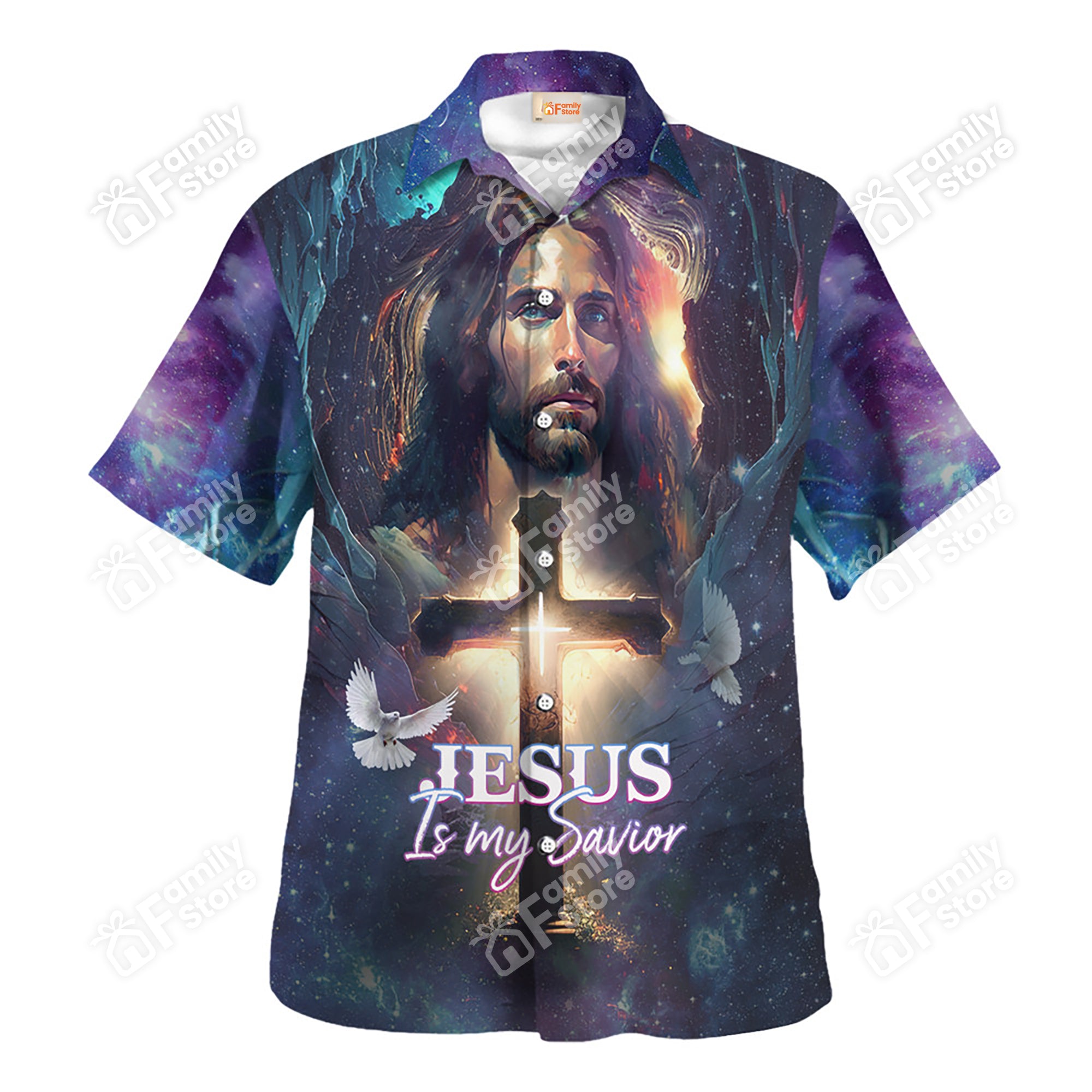 Jesus Is My Savior Galaxy Hawaiian Shirt