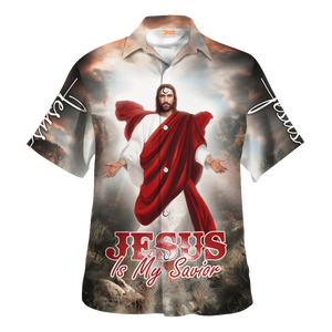 Jesus Is My Savior Red Hawaiian Shirt