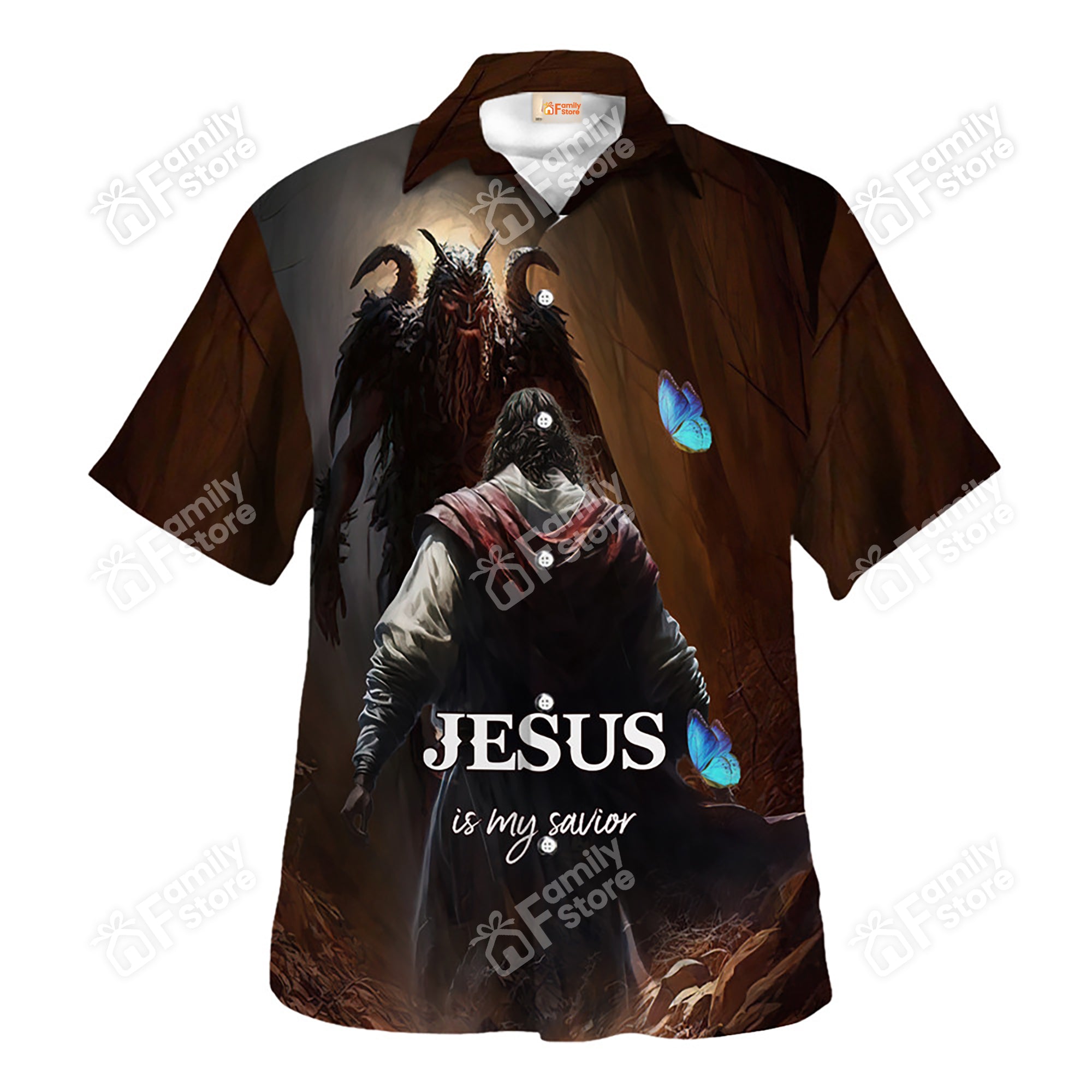 Jesus Is My Savior With Devil Hawaiian Shirt