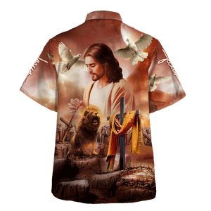 Jesus Is Praying, Lion Hawaiian Shirt