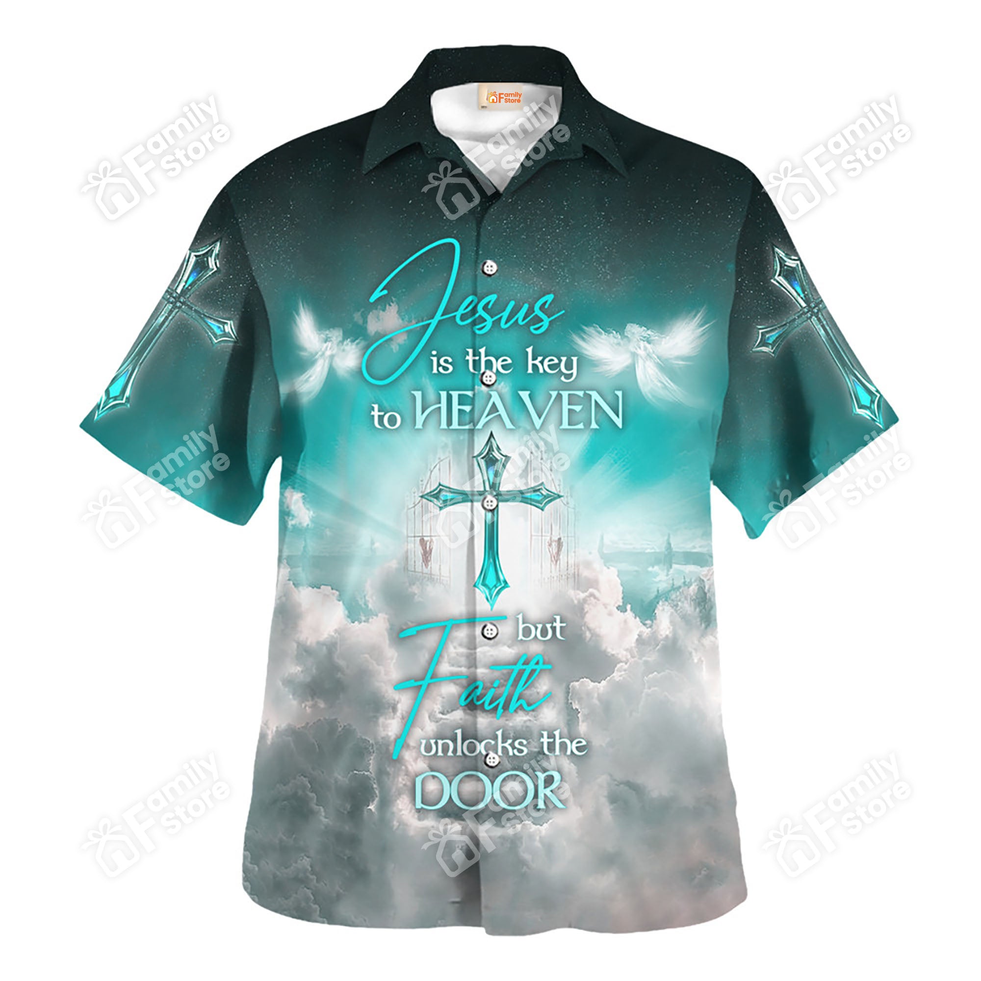 Jesus Is The Key To Heaven But Faith Unlocks The Door Hawaiian Shirt