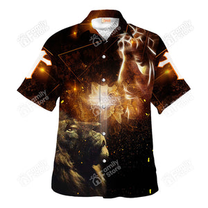 Jesus Lion Light Flower Hawaiian Shirt