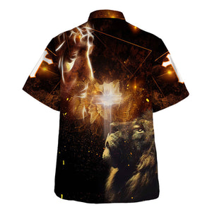 Jesus Lion Light Flower Hawaiian Shirt