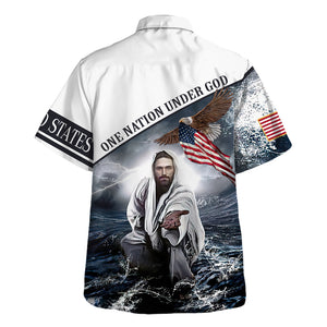 Jesus One Nation Under God American Independence Hawaiian Shirt