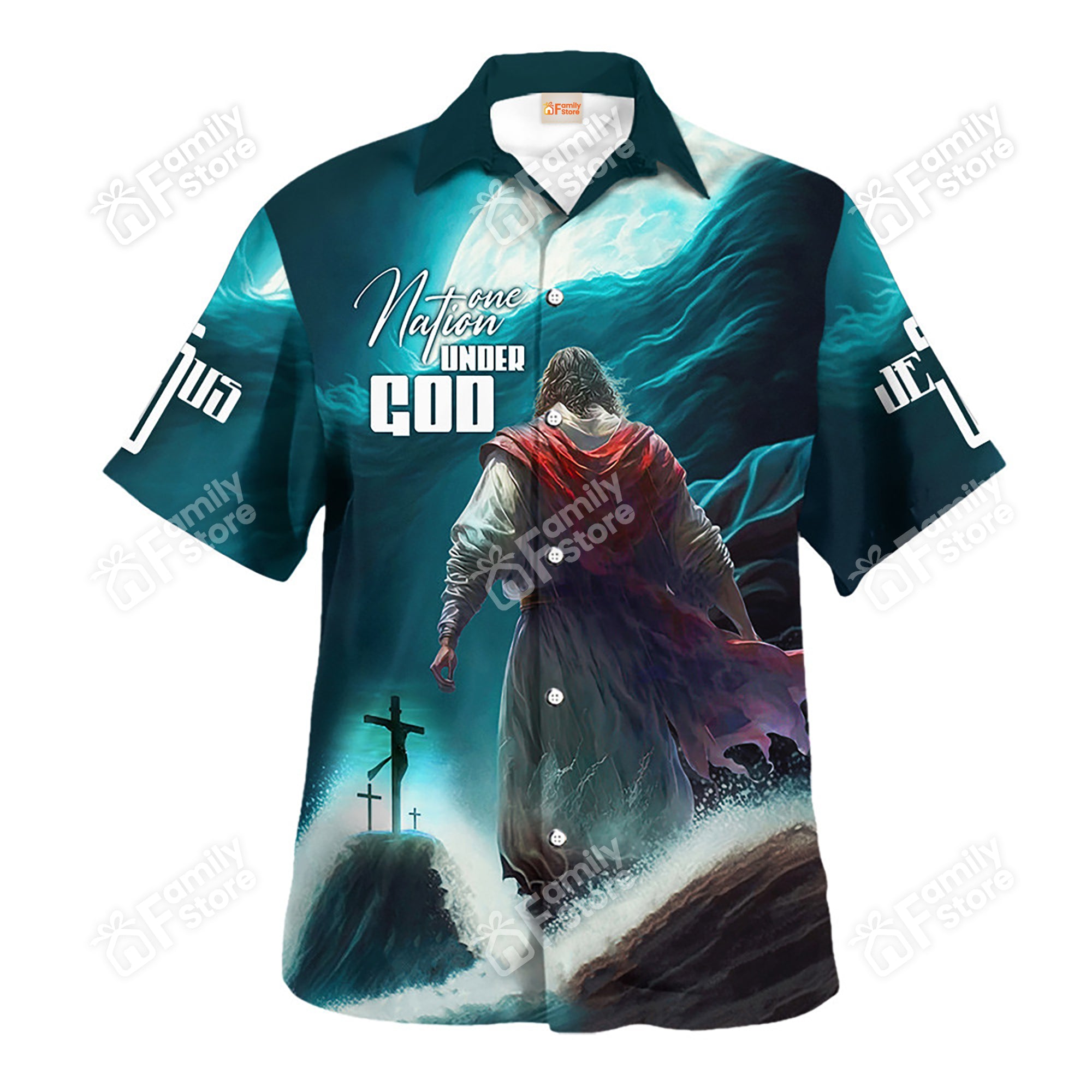 Jesus One Nation Under God Hawaiian Shirt