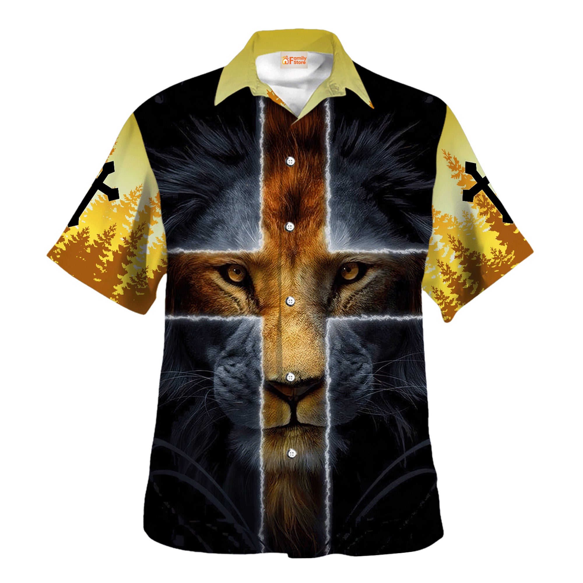 Jesus Warrior Of Christ Lion Cross Hawaiian Shirt