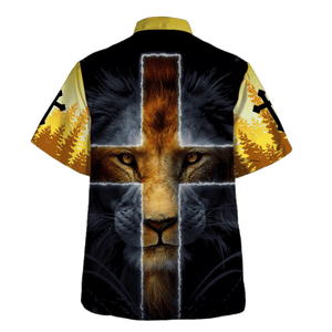 Jesus Warrior Of Christ Lion Cross Hawaiian Shirt