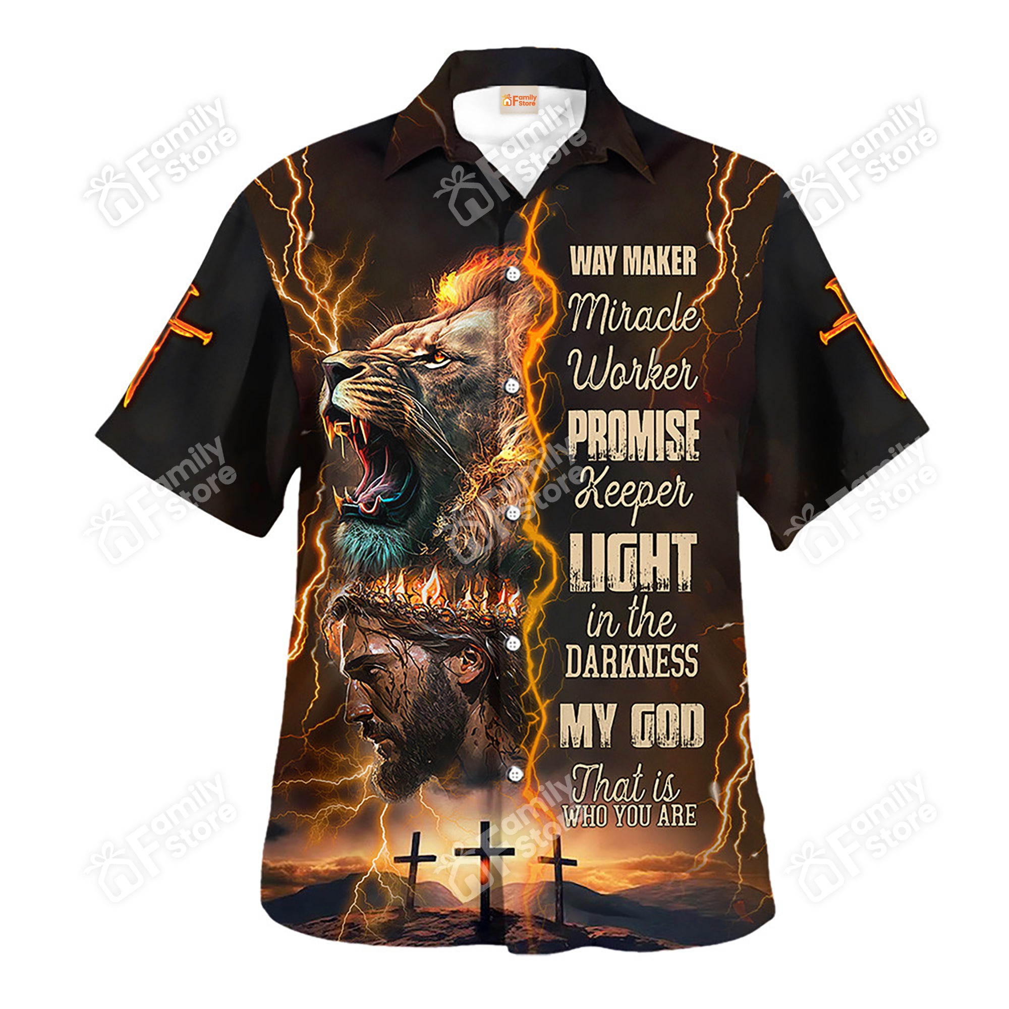 Jesus Way Maker Miracle Worker Promise Hawaiian Shirt