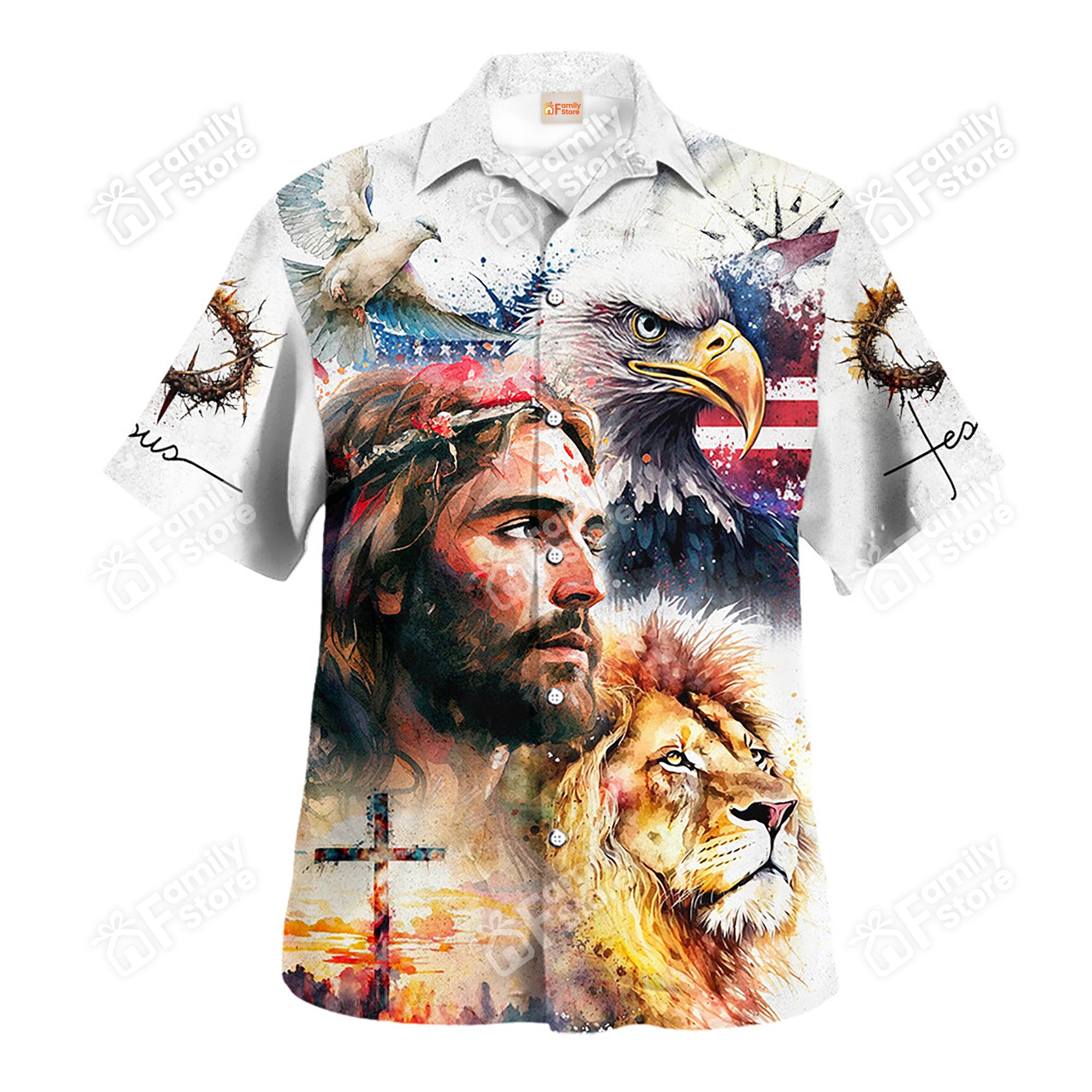 Jesus With Animal Colorful Hawaiian Shirt