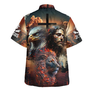 Jesus With Lion And Eagle Hawaiian Shirt