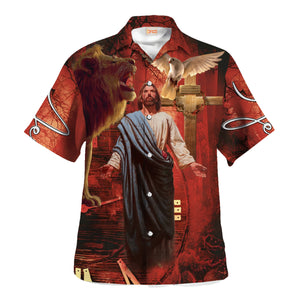 Jesus, Lion And Dove Hawaiian Shirt