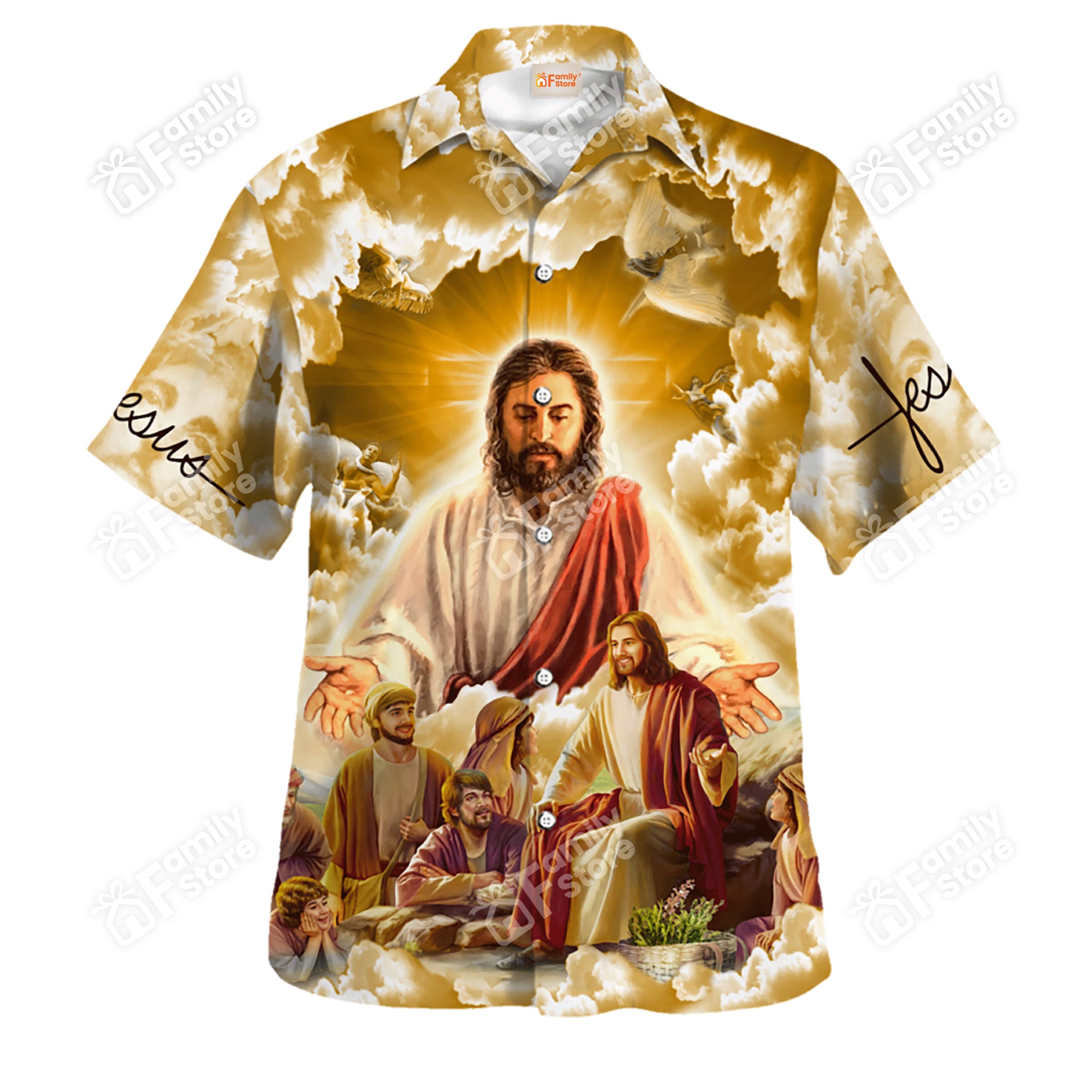 Jesus in the Heaven Hawaiian Shirt