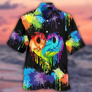 LGBT Pride Dragon Colorful - Hawaiian Shirt