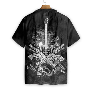 Live Rock And Roll Black And Smoke Guitar Hawaiian Shirt