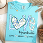 Love grandmalife Personalized Grandma Shirt Floral Print Comfort Colors Tee Custom Grandmother Gift with Grandkids Names_Lagoon Blue_S 1 dCOEQ