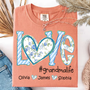 Love grandmalife Personalized Grandma Shirt Floral Print Comfort Colors Tee Custom Grandmother Gift with Grandkids Names_Terracotta_S 1 OQAZc