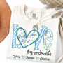 Love grandmalife Personalized Grandma Shirt Floral Print Comfort Colors Tee Custom Grandmother Gift with Grandkids Names_White_S 1 gpsX1
