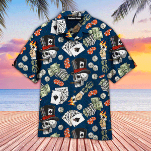 Lucky Dice Spades Gambling Skull Aloha - Hawaiian Shirts