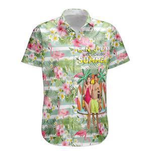 Custom Photo Enjoy The Summer Time - Personalized Hawaiian Shirt