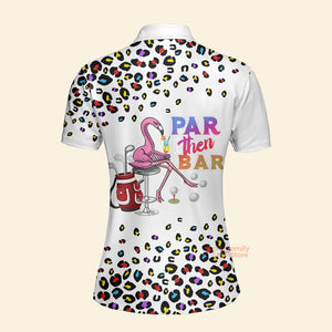 FamilyStore Pink Leopard Par Then Bar Flamingo Cocktail Women Golf Polo