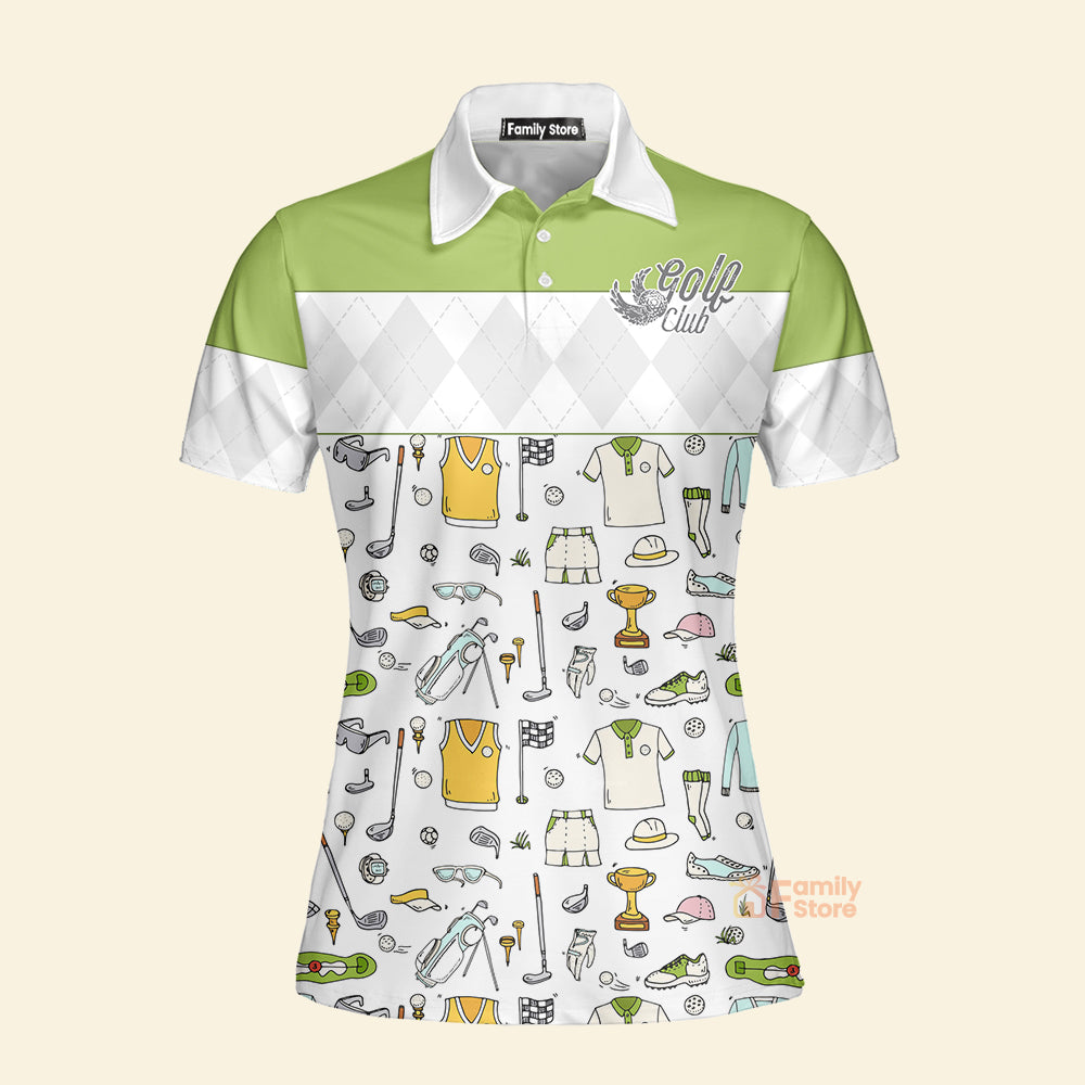 Golf Pattern Polo Shirt For Ladies