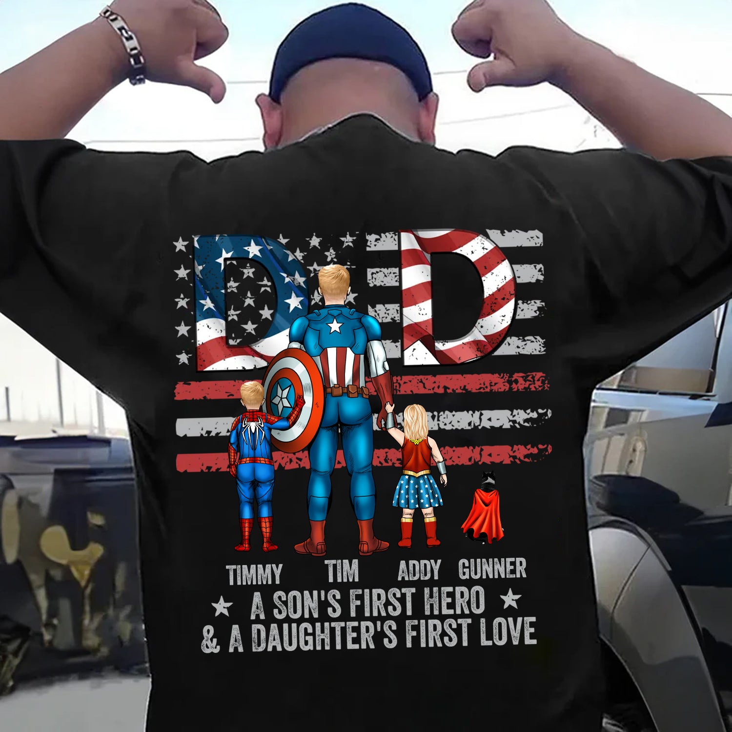 A Son's First Hero & A Daughter's First Love - Gift For Father - Personalized Unisex Shirt