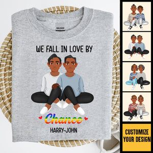 We Fall In Love By Chance LGBT Black African - Personalized Shirt - Gift For Couple, Husband Wife, Anniversary, Engagement, Wedding, Marriage Gift - GR1 NH96