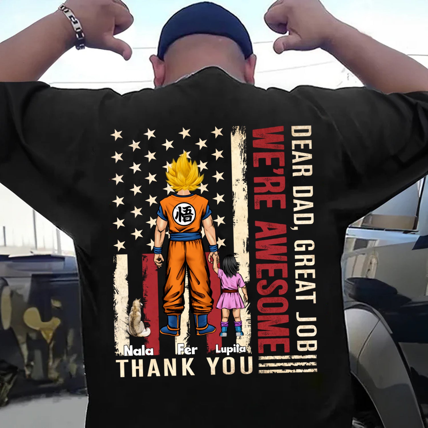 Dear Dad We're Awesome Thank You Dragon Ball Version - Gift For Dad , Grandpa - Personalized T shirt CL03