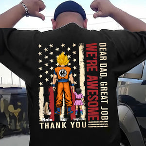 Dear Dad We're Awesome Thank You Dragon Ball Version - Gift For Dad , Grandpa - Personalized TShirt