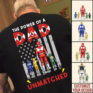 The Mighty Morphin Power Rangers Of Dad In Children's Lives Is Unmatched - Gift For Dad - Personalized TShirt - CL21 NA94