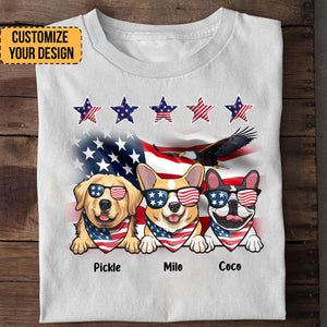 Five Star American Flag Dog, Cat Lover - Gift For Pet Lovers - Personalized TShirt