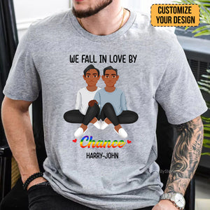 We Fall In Love By Chance LGBT Black African - Personalized Shirt - Gift For Couple, Husband Wife, Anniversary, Engagement, Wedding, Marriage Gift - GR1 NH96