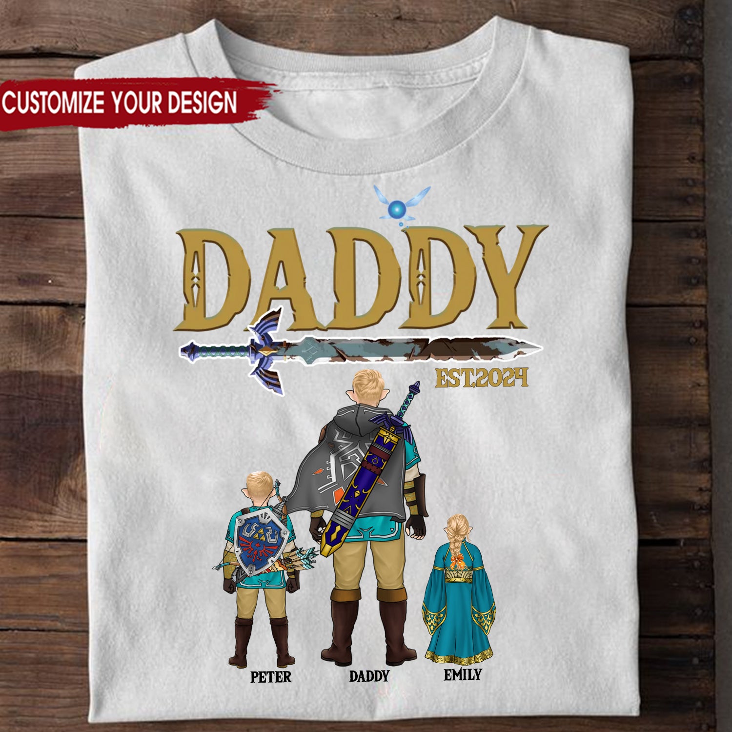 Zelda Daddy And The Most Powerful Sword - Gift For Dad, Husband, Father's Day - Personalized TShirt CL07