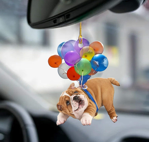 Animals Dog Fly With Bubbles Car Hanging Ornament - Custom Shape Arcylic Ornament PT