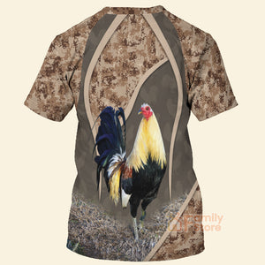 FamilyStore Rooster Chocolate Brown - 3D TShirt