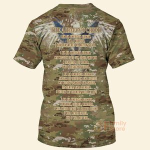 FamilyStore Personalized Veteran US Air Force Airman's Creed 3D T-shirt