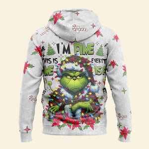 It's Fine I'm Fine - Personalized Green Monster Christmas All Over Shirt DN100