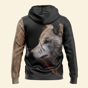 Personalized Gray Wolf Hoodie For Men And Women