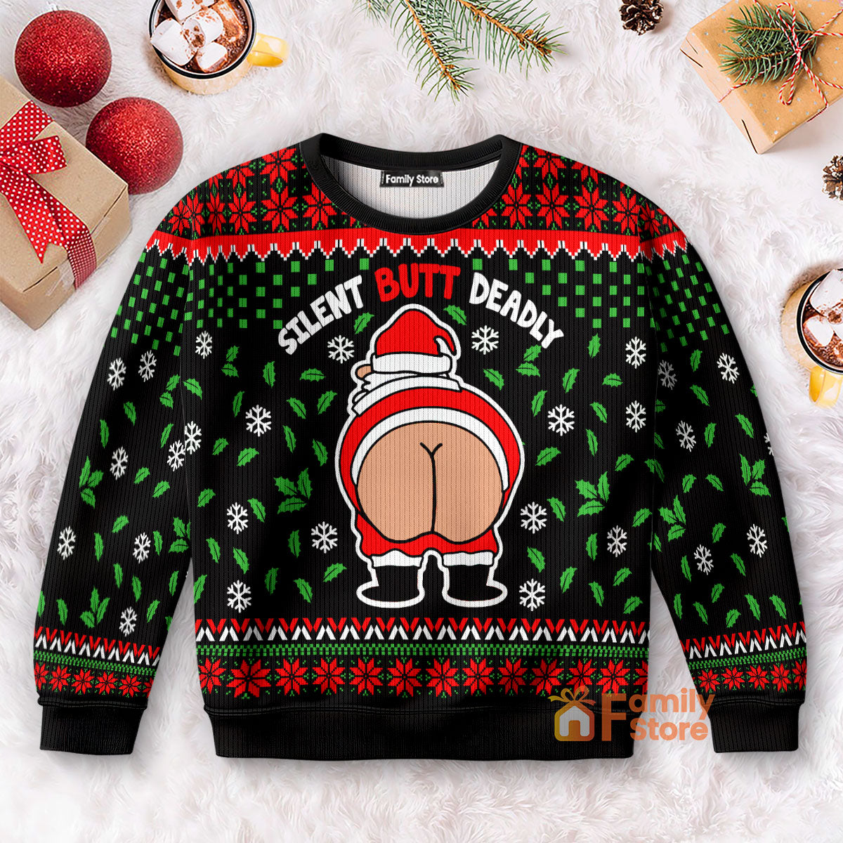 Funny Silent Butt Deadly Santa Ugly Sweater For Men And Women