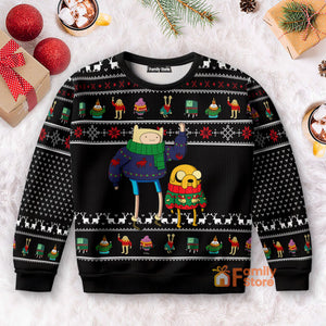 Adventure Time  Pattern - Ugly Sweatshirt - Funny Gift For Family Memmber