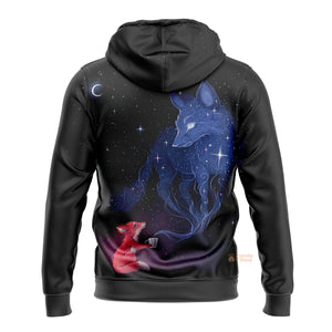 Fox In Galaxy Background Hoodie For Men & Women