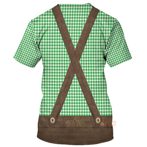 Halloween Oktoberfest Lederhosen All Over Printed T-Shirt For Men