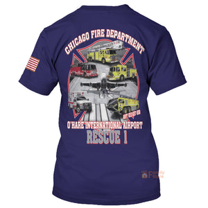 Personalized Veterans Chicago Fire Dept. Rescue 1 T-Shirt