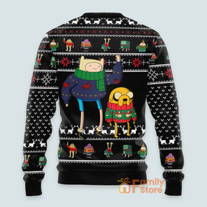 Adventure Time  Pattern - Ugly Sweatshirt - Funny Gift For Family Memmber