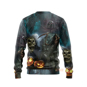 Halloween Ghost In The Dark Pumpkin Scary - Sweater