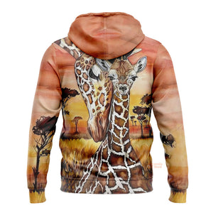 The Mother And Child Giraffe Animals Africa Forest Hoodie