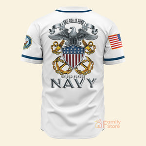 FamilyStore US Navy Veteran White Color - Personalized Baseball Jersey Shirt